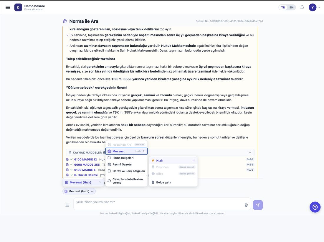 You choose where the search runs — company documents included.